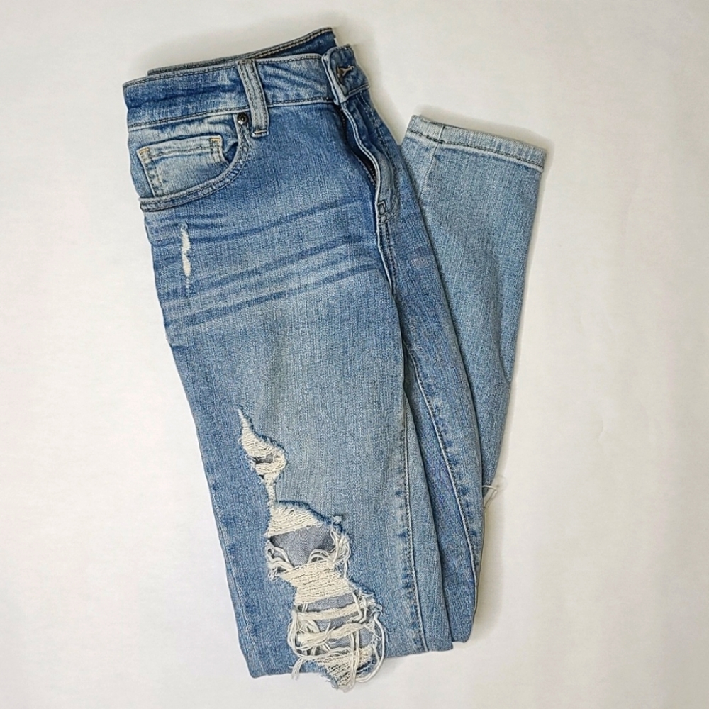 Oasis Ripped Distressed Skinny Blue Jeans